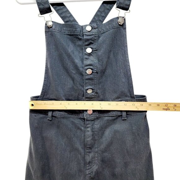 Universal Thread Womens Black Denim Overalls Wide-Leg Size 8 Adjustable Straps - Picture 7 of 8